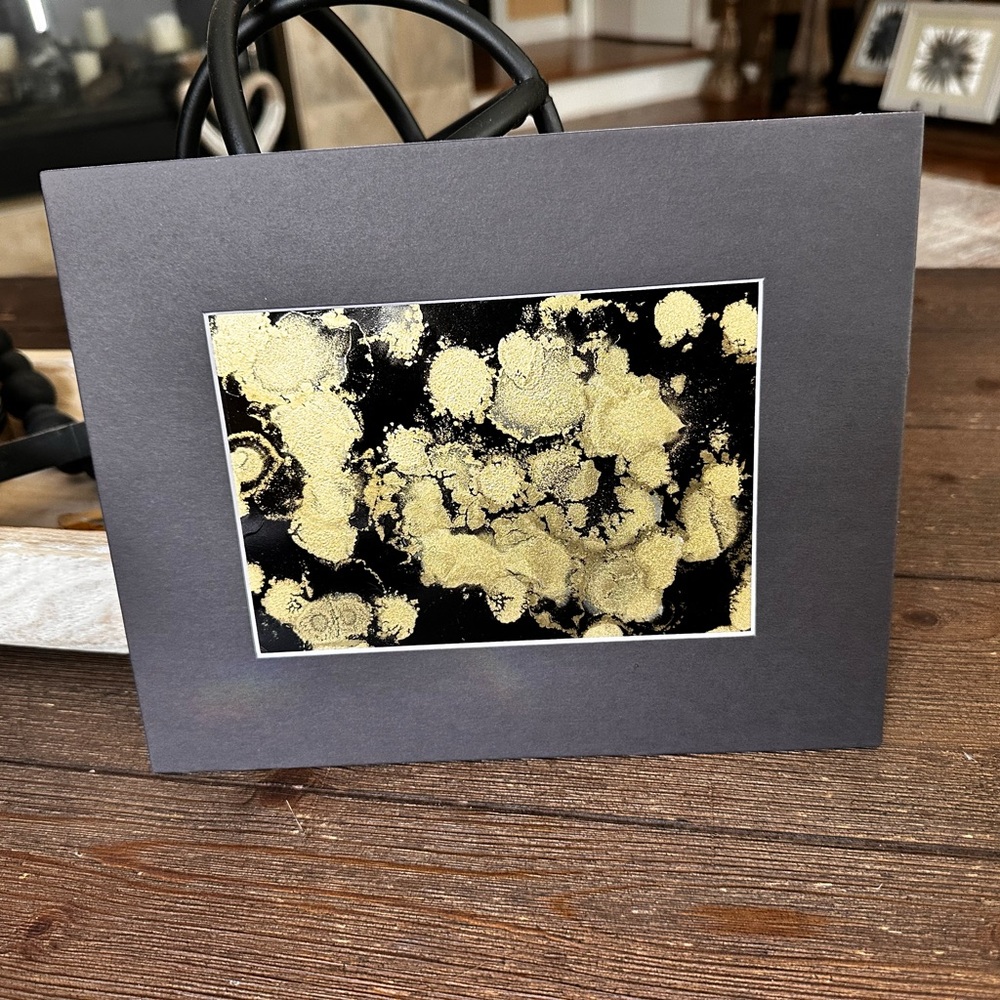 Hand crafted original one of a kind black and gold abstract painting